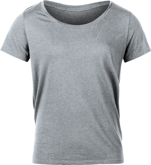 Front View of Woman's Black T Shirt