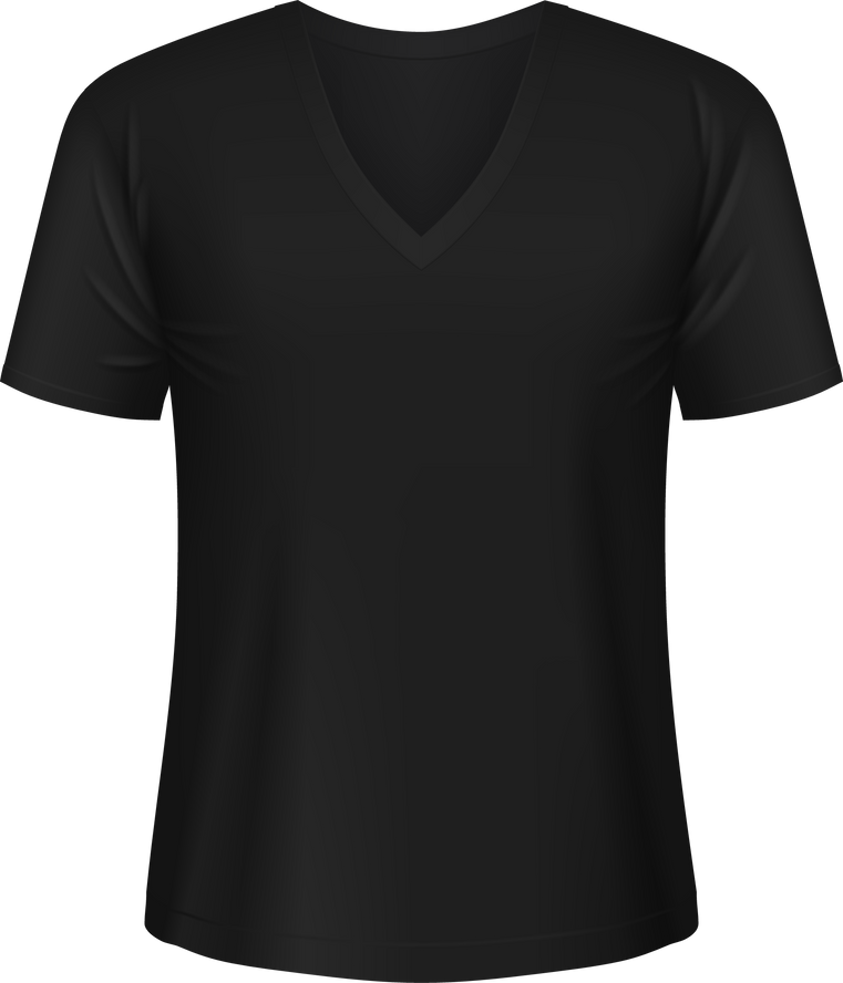 Black man tshirt mockup front view, 3d vector