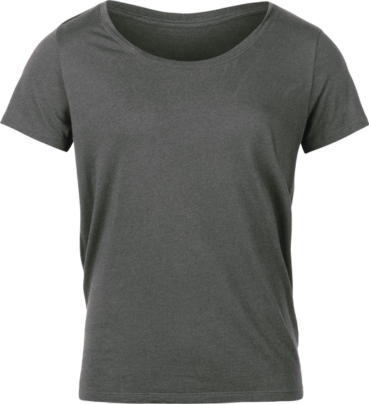 Front View of Woman's Black T Shirt