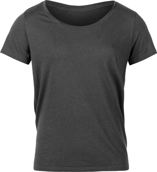 Front View of Woman's Black T Shirt