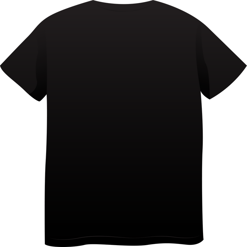 Back of Black Plain T-shirt