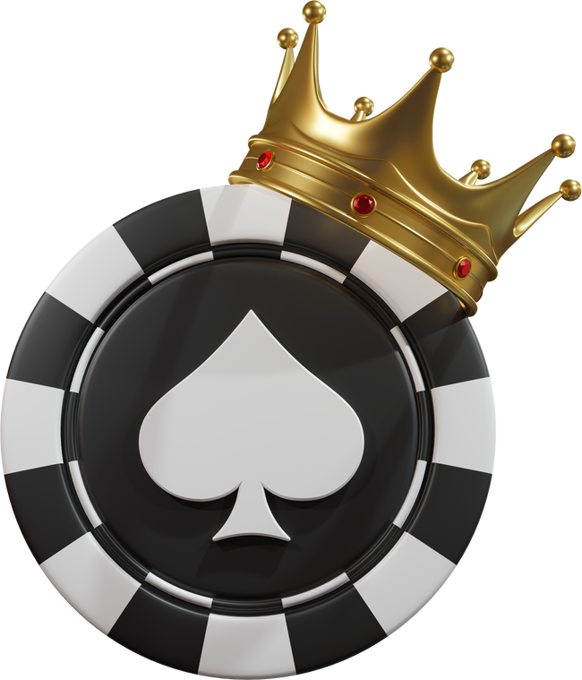 Poker Chip with Crown Illustration